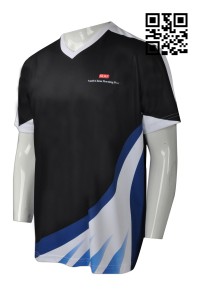 T693 設計男裝T恤款式  訂造LOGOT恤款式  V領 熱昇華 傳媒報紙行業  製造度身T恤款式   T恤專營      黑色